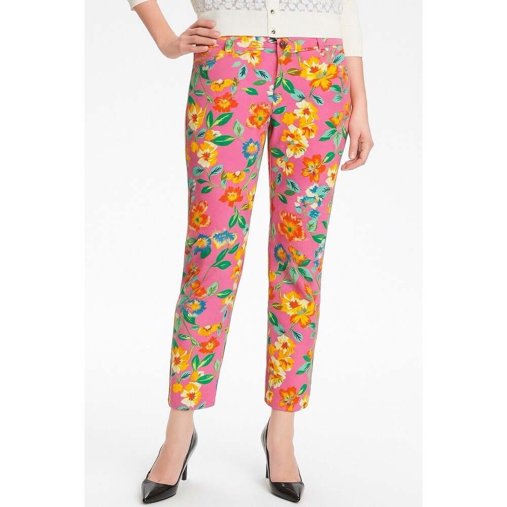 Kate Spade Play Hooky Broome Street Floral Stretch Denim Pants Size 32 EUC!!